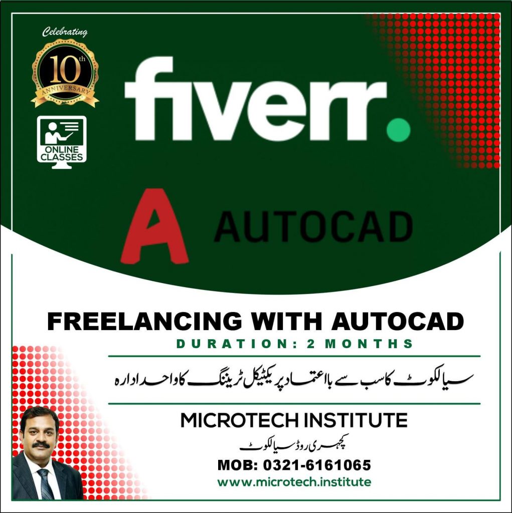 freelancing with autocad course diploma trianing coaching practical in sialkot prof mirza shaban zafar microtech institute