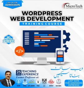 Wordpress website development training course by microtech institute sialkot pakistan