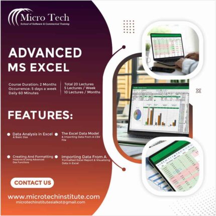 Microsoft Excel Advanced Computer Short Course Coaching in Sialkot Pakistan