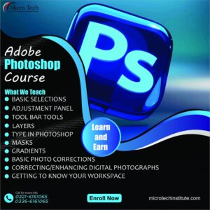 Adobe Photoshop course training for graphic design, photo editing, and digital art