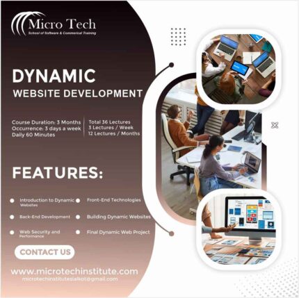 Dynamic Website Development – Computer Short Course Coaching in Sialkot Pakistan