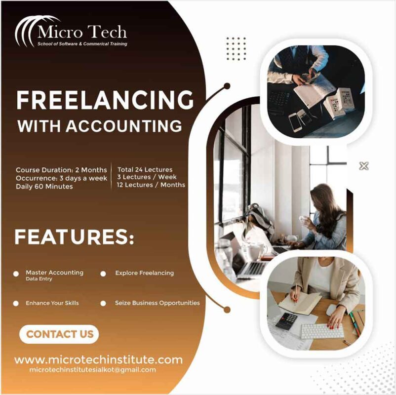 Freelancing with Accounting Data Entry – Computer Short Course Coaching in Sialkot Pakistan