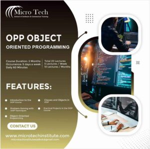 OOP Object Oriented Programing – Computer Short Course Coaching in Sialkot Pakistan