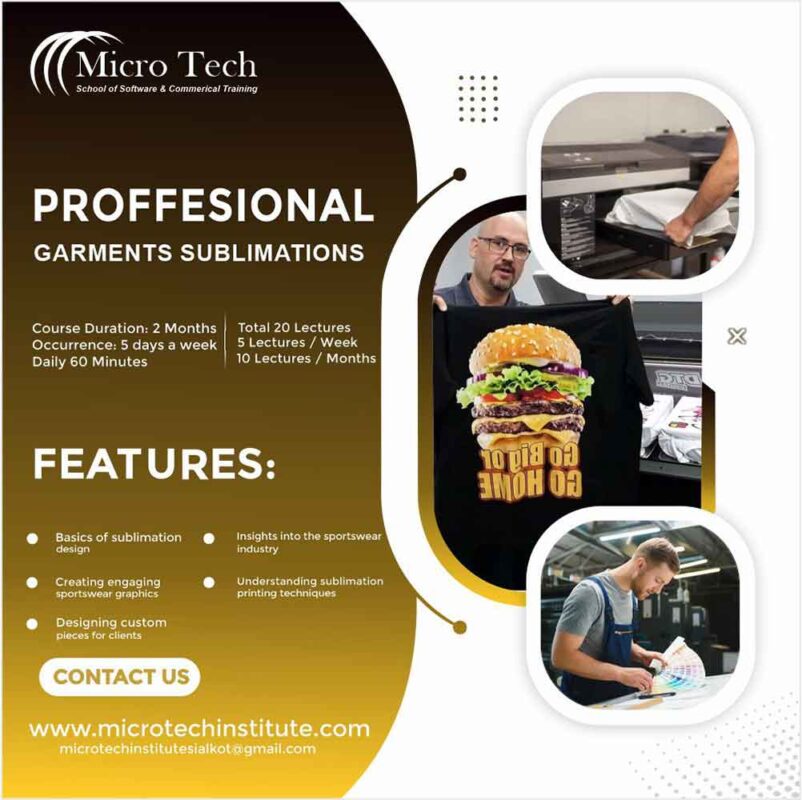 Professional Garments Sportswear Sublimation Designing Course