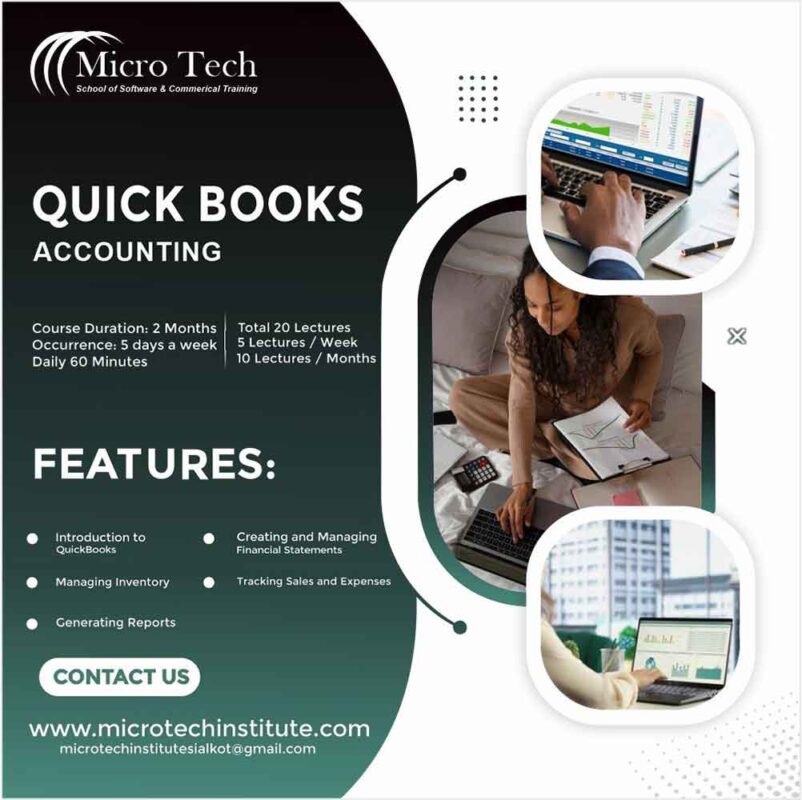 QuickBooks – Computer Short Course Coaching in Sialkot Pakistan