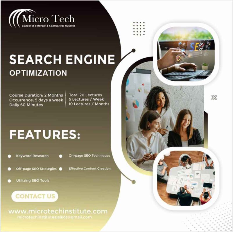 Search Engine Optimization (SEO) โ Computer Short Course Coaching in Sialkot Pakistan
