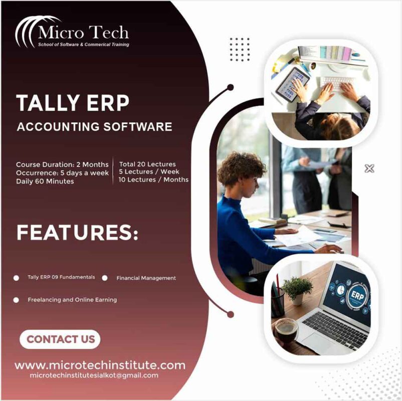 Tally ERP 09 – Computer Short Course Coaching in Sialkot Pakistan