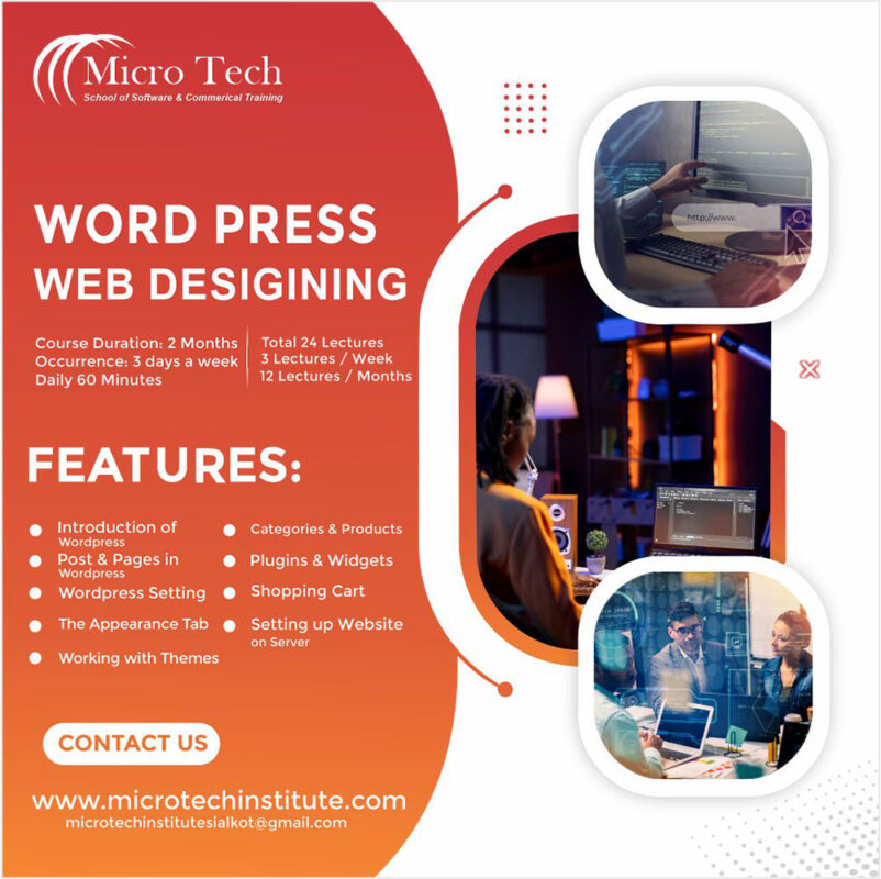 WordPress Website Development – Computer Short Course Coaching in Sialkot Pakistan